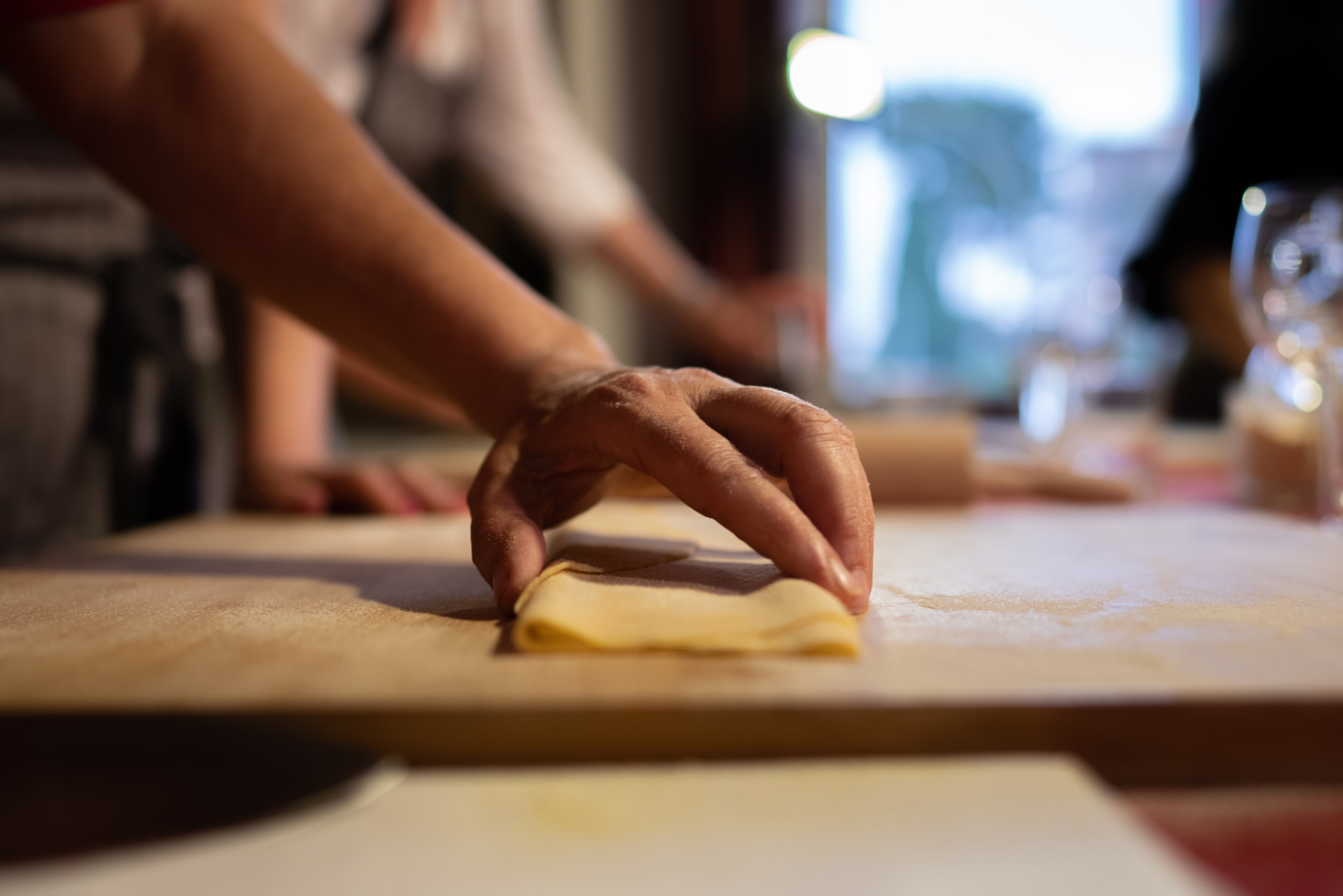 Making handmade pasta